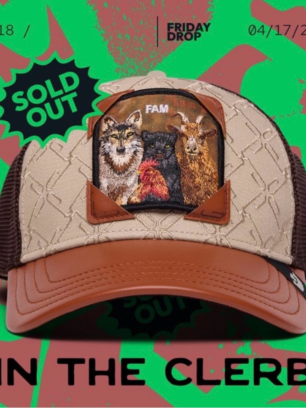 Goorin Bros. "IN THE CLERB" Trucker Hat.
Mesh SnapBack. NWT